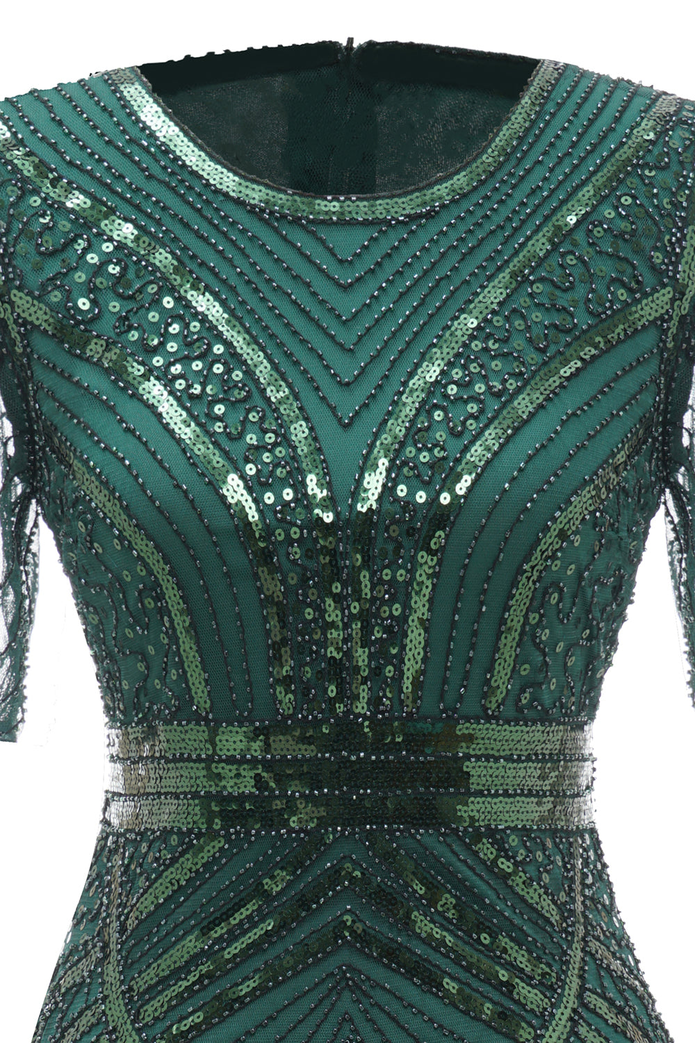 Dark Green Short Sleeves Mother Of The Bride Dress With Fringes
