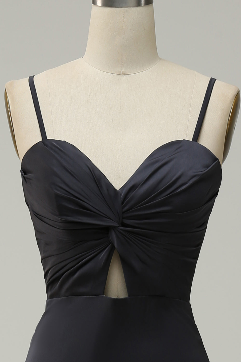 Spaghetti Straps Midi Simple Prom Dress with Hollow Out
