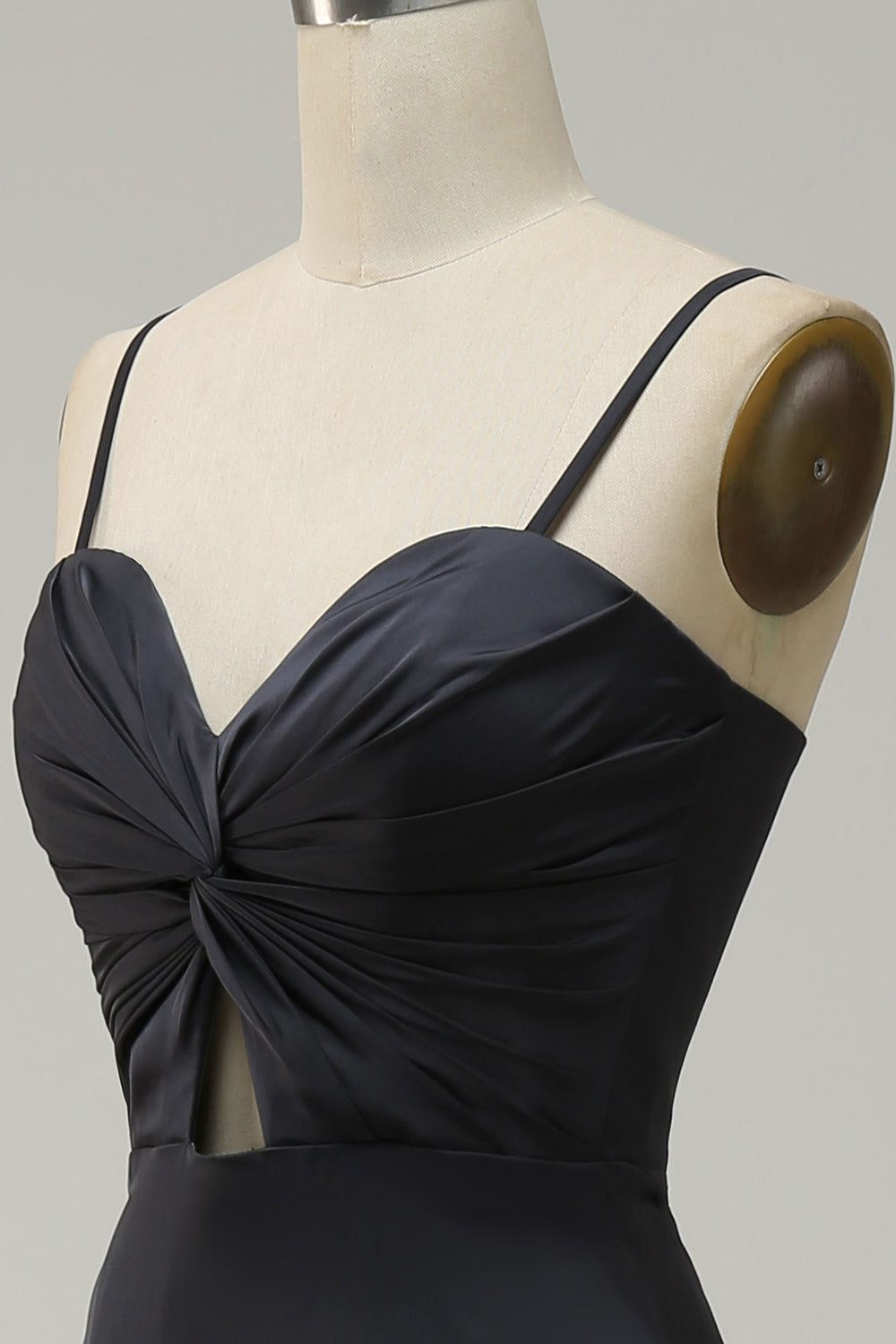 Spaghetti Straps Midi Simple Prom Dress with Hollow Out