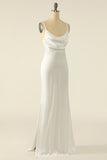 Ivory Satin Simple Prom Dress