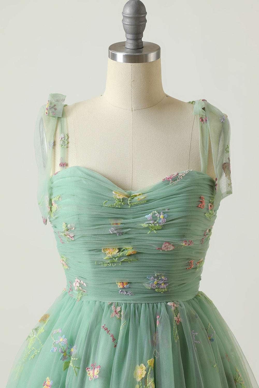 ZAPAKASA Women Green Short Homecoming Dress A-Line Sleeveless Prom Dress With Embroidery ZAPAKASA Women Green Short Homecoming Dress A-Line Sleeveless Prom Dress With Embroidery