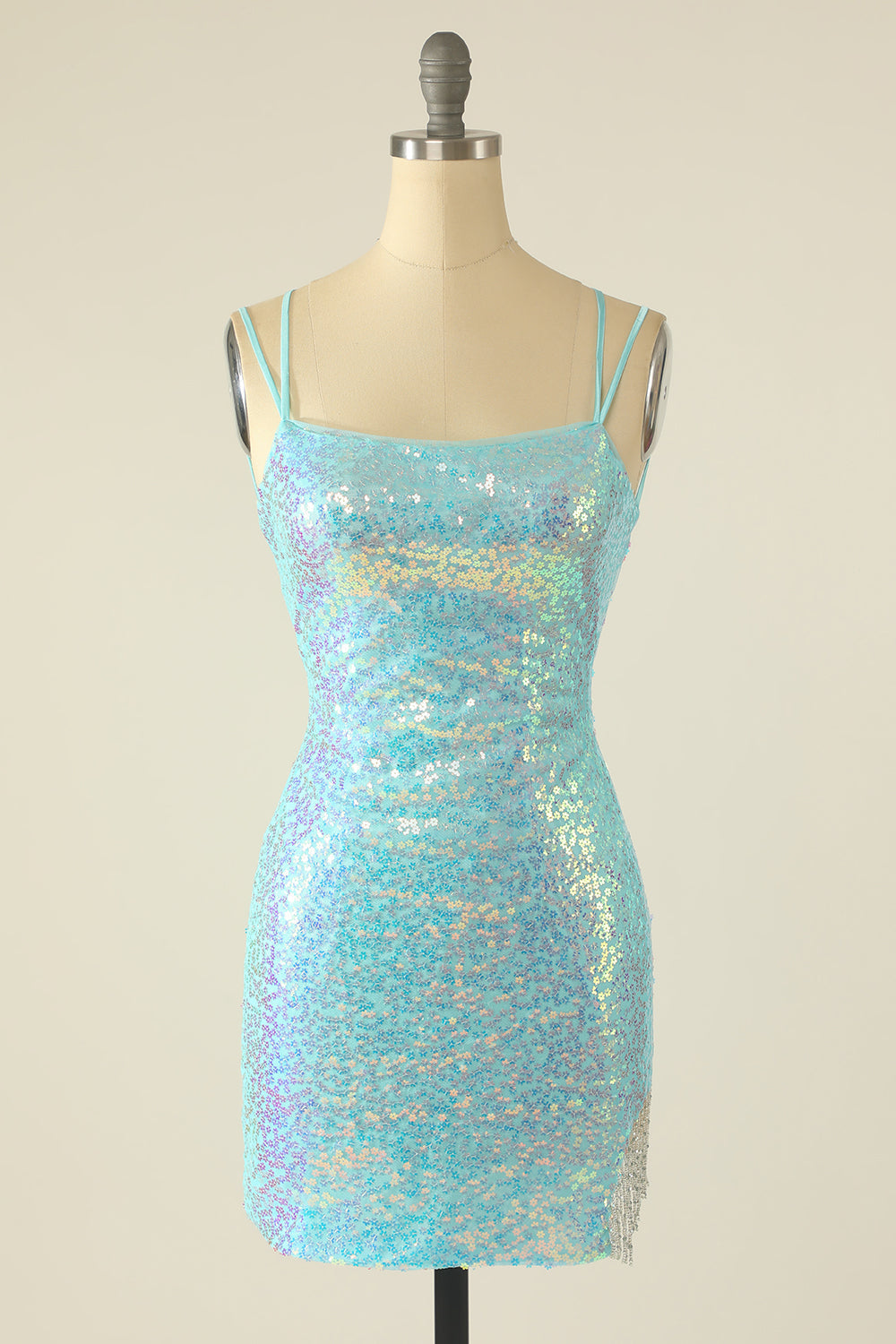 Lavender Sequin Tight Homecoming Dress