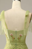 A-Line Light Green Tulle Prom Dress