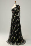 A-Line Green Long Prom Dress With Embroidery