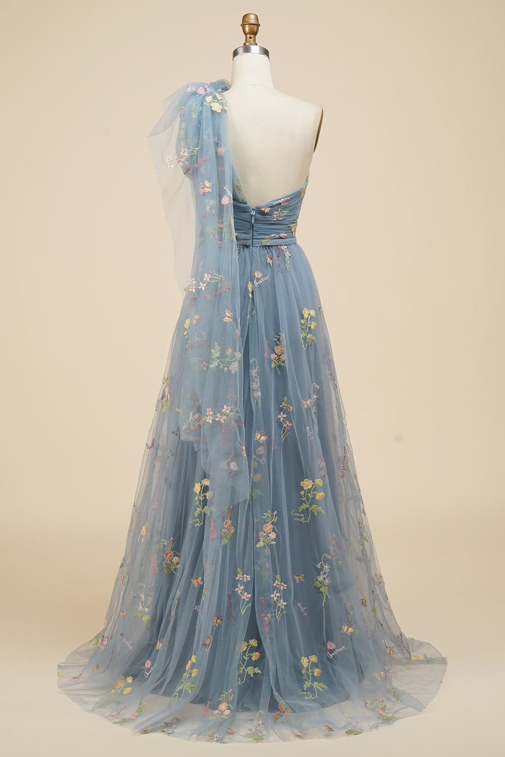 A-Line Green Long Prom Dress With Embroidery