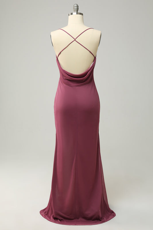 Spaghetti Straps Cross Back Desert Rose Plus Size Bridesmaid Dress