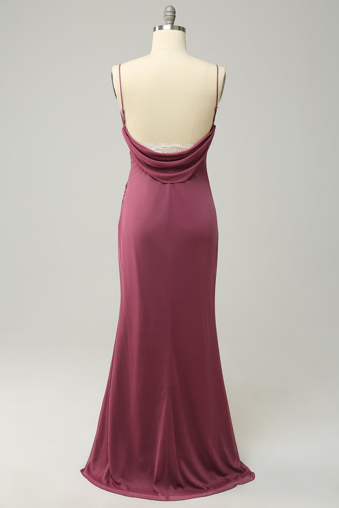 Cross-pleated Spaghetti Strap Chiffon Dress Cinnamon Rose Plus Size