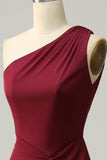 One Shoulder Desert Rose Long Bridesmaid Dress with Slit
