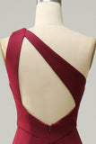 One Shoulder Desert Rose Long Bridesmaid Dress with Slit