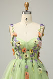 Green Sweatheart Short Tulle Graduation Dress
