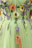 Green Sweatheart Short Tulle Graduation Dress