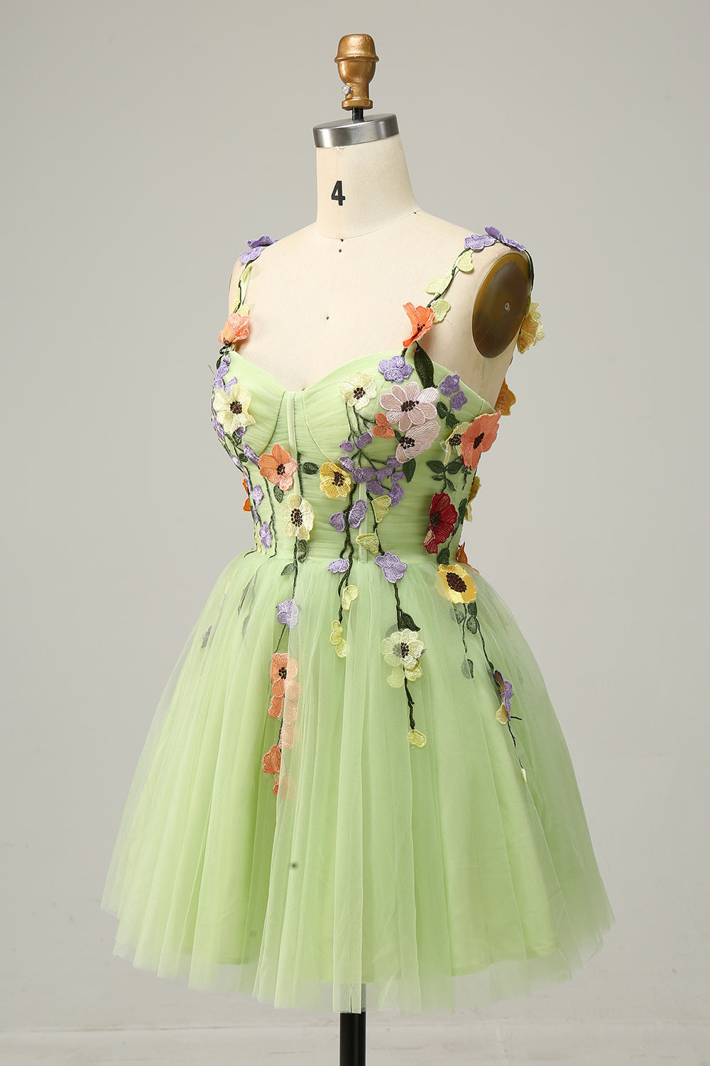 Green Sweatheart Short Tulle Graduation Dress