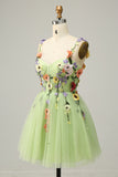 Green Sweatheart Short Tulle Graduation Dress