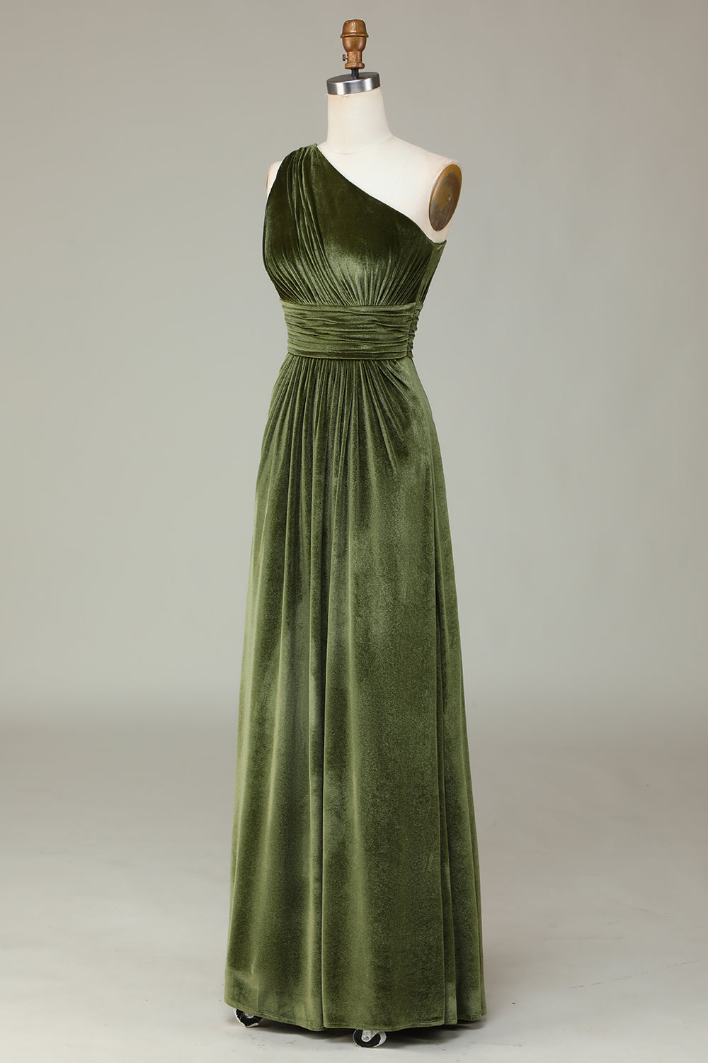 ZAPAKA Women Velvet Olive Bridesmaid Dress A-Line One Shoulder Wedding Guest Dress ZAPAKA Women Velvet Olive Bridesmaid Dress A-Line One Shoulder Wedding Guest Dress