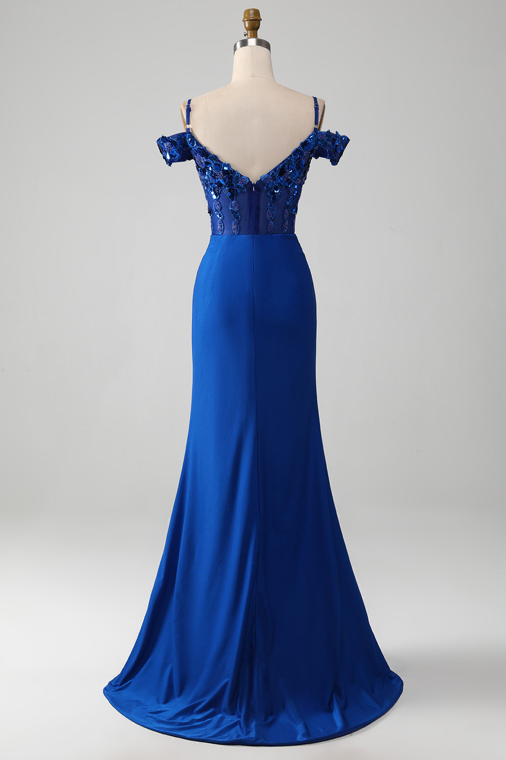 Zapakasa Women Beaded Royal Blue Corset Prom Dress with Slit Mermaid Evening Dress with Sequins Zapakasa Women Beaded Royal Blue Corset Prom Dress with Slit Mermaid Evening Dress with Sequins