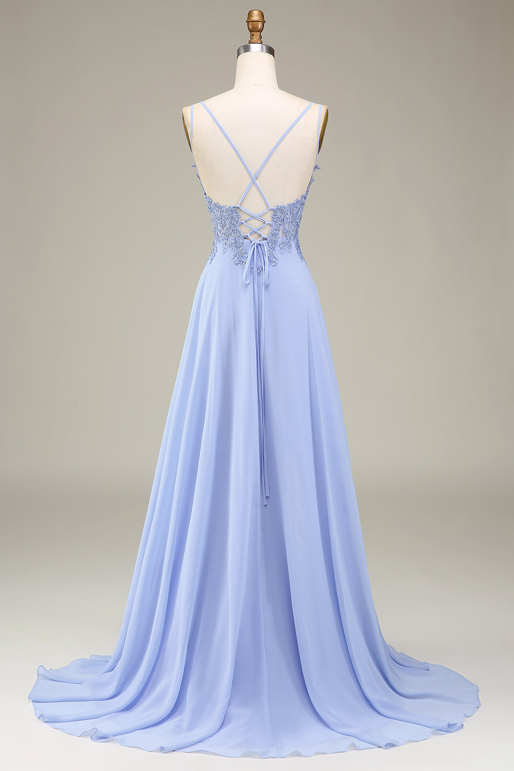 A-Line Lavender Long Prom Dress with Appliques