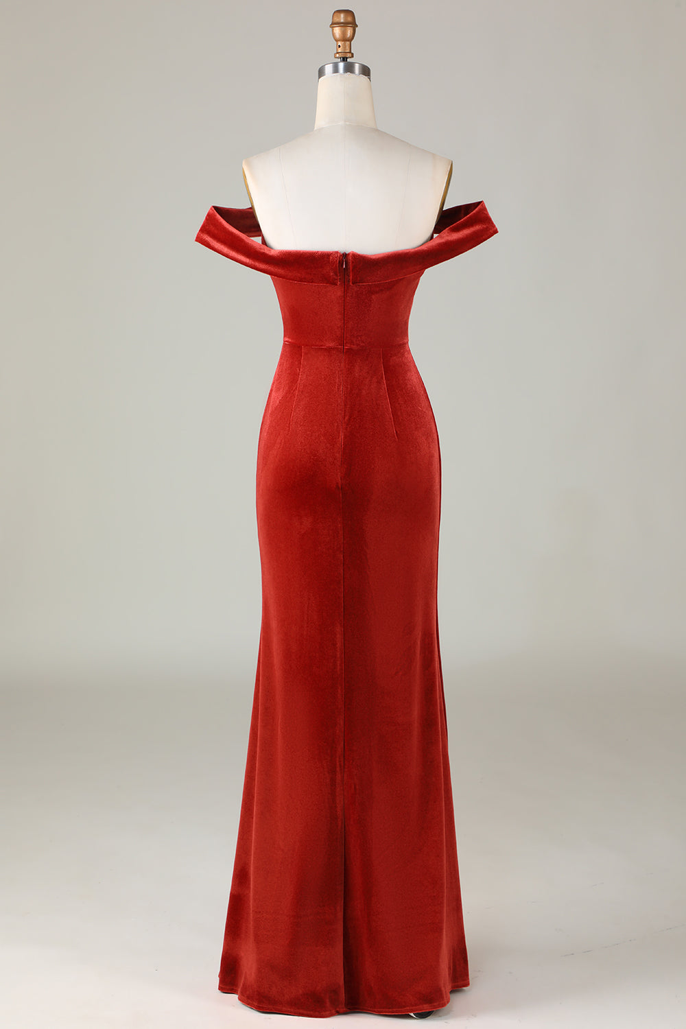 ZAPAKA Women Velvet Terracotta Bridesmaid Dress Mermaid Off The Shoulder Wedding Guest Dress ZAPAKA Women Velvet Terracotta Bridesmaid Dress Mermaid Off The Shoulder Wedding Guest Dress