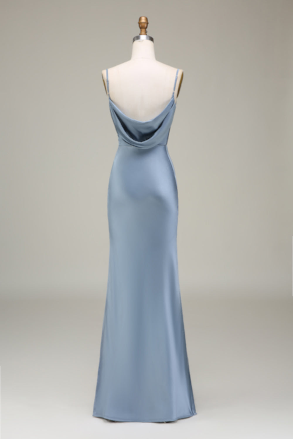 dusty blue slip dress Dusty Blue Maxi Silk Satin Dress,Pastel Blue Extra Full Length Slip Dress,Adjustable Spaghetti Straps,Steel Blue Silky Deep V Neck Bias Cut
