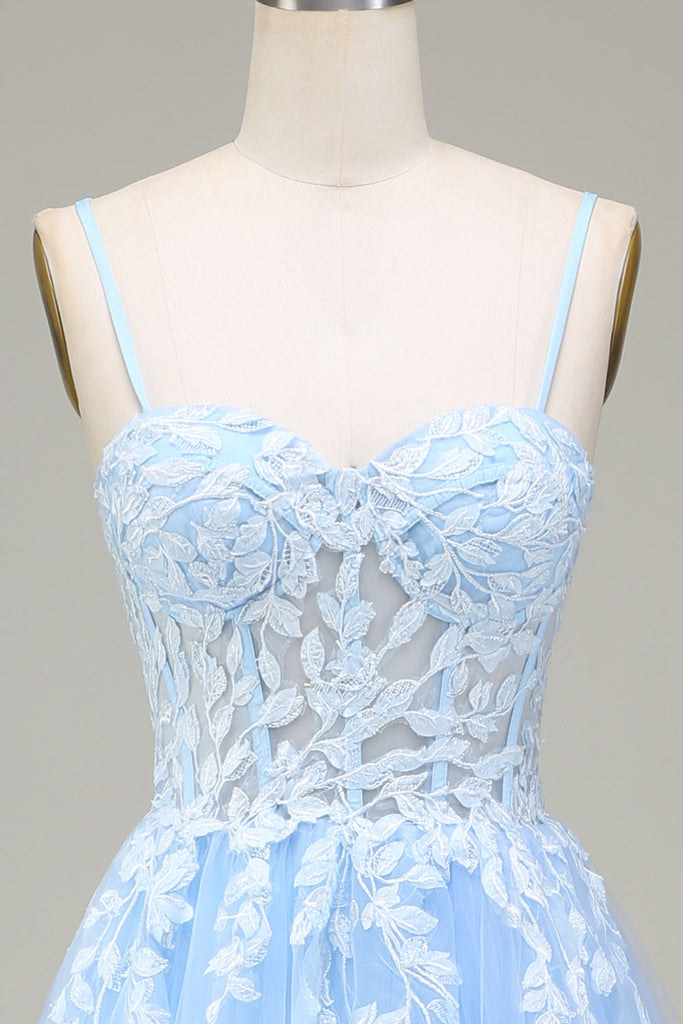 SKY BLUE SUSPENDER PRINT DRESS
