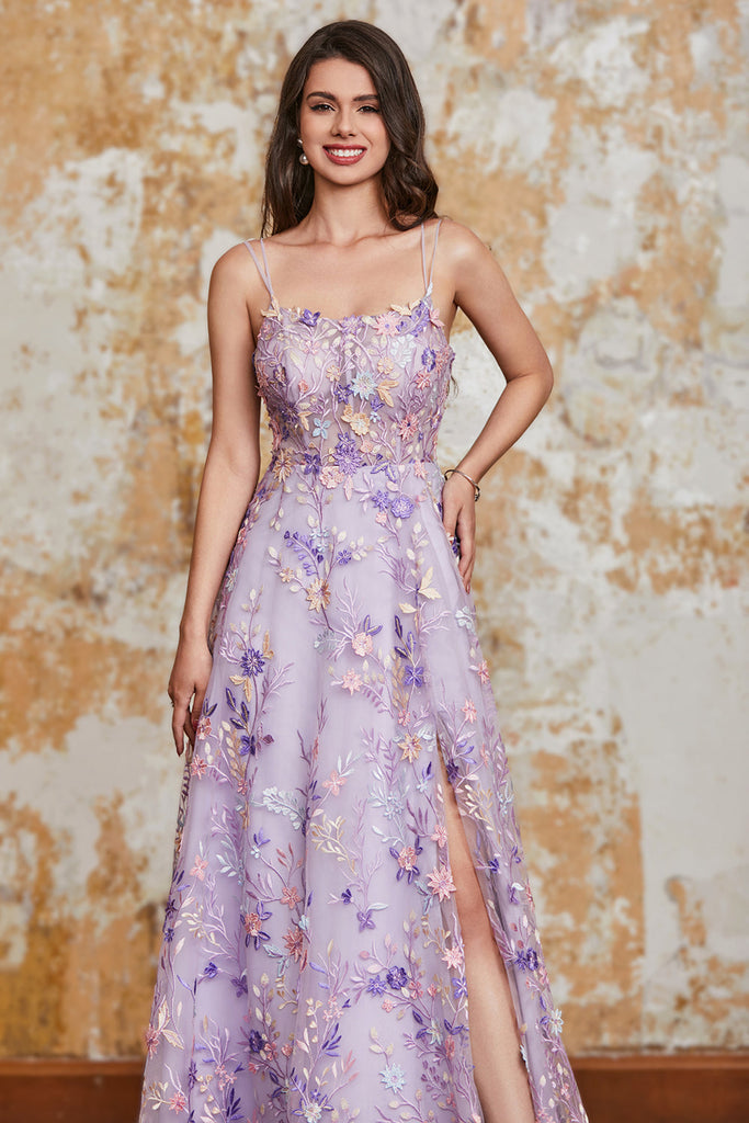 Sexy A-Line Purple Long Prom Dress Satin Strapless Sleeveless Evening Dress DP04845
