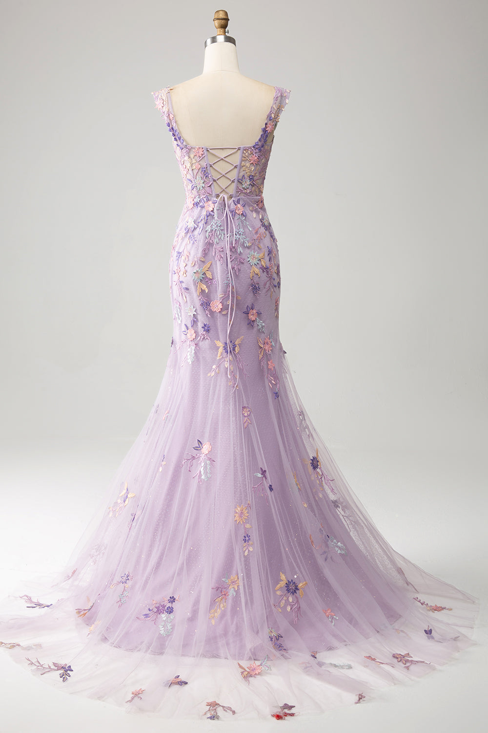 Mauve Off The Shoulder Long Embroidered Mermaid Prom Dress Slit