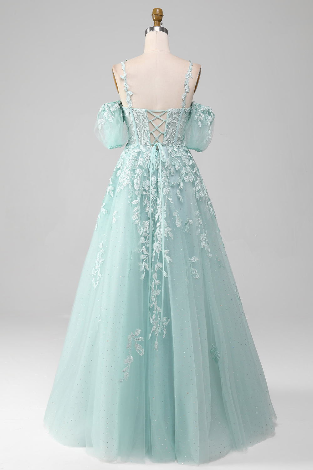 Zapakasa Women Mint Prom Dress Ball-Gown Off The Shoulder Beaded Evening Dresses With Appliques Zapakasa Women Mint Prom Dress Ball-Gown Off The Shoulder Beaded Evening Dresses With Appliques