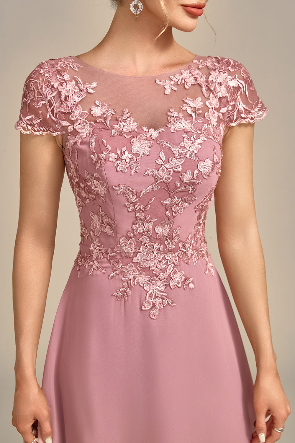 Zapakasa Women Dusty Rose Formal Dress A-Line Tea-Length Mother of the Bride Dress With Sequins Zapakasa Women Dusty Rose Formal Dress A-Line Tea-Length Mother of the Bride Dress With Sequins
