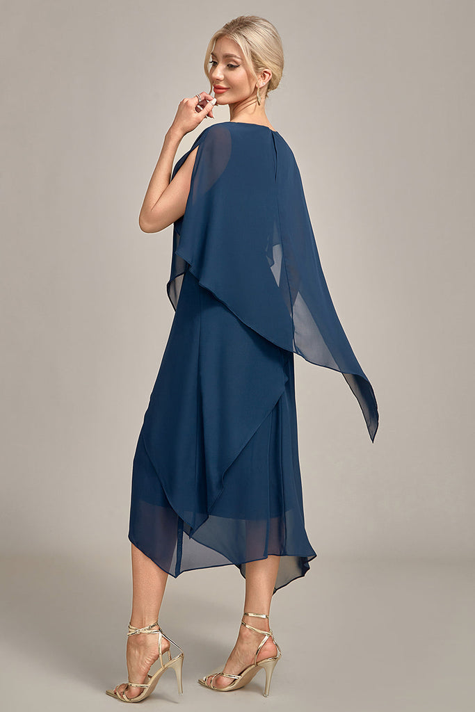 Scapa Navy Sleeveless Cowl Neck Dress