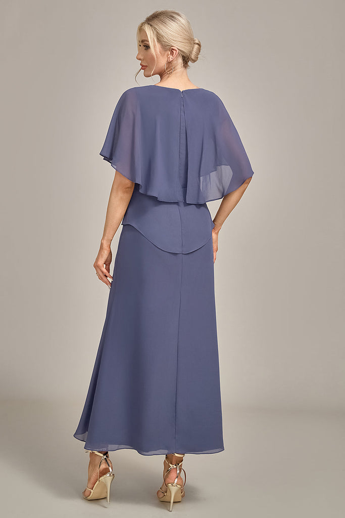 Tea-Length Chiffon Dress With Jacket Stormy Plus Size main image 1