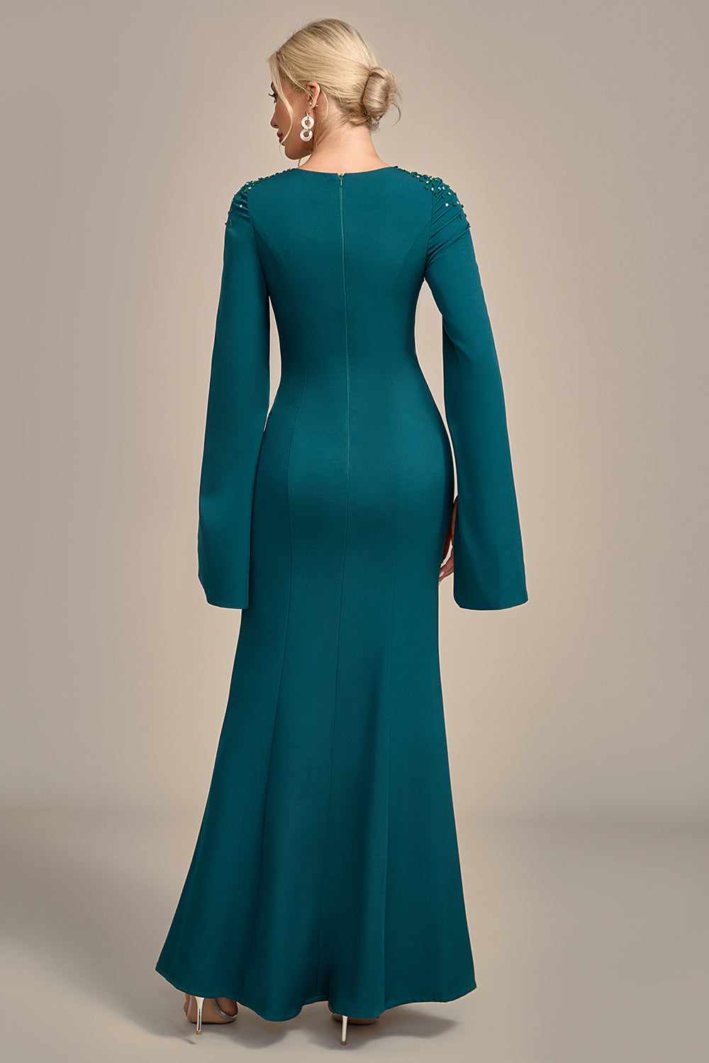 teal green mother of the bride dresses Elegant Teal Green Mother Of The Bride Dresses 3/4 Sleeve Lace Appliques Gowns