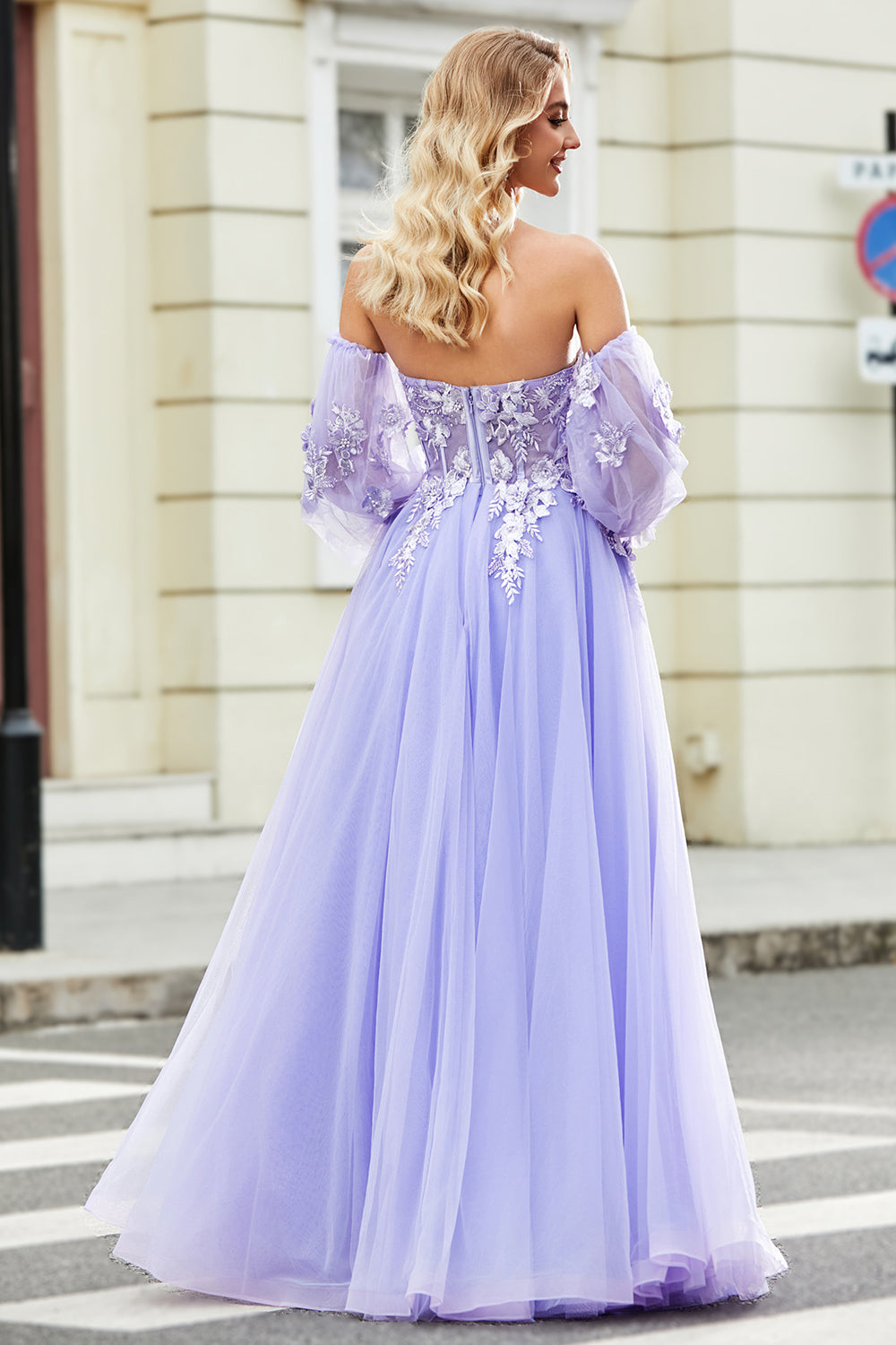long sleeve corset prom dress Tulle Sweetheart Corset Prom Dresses Lace Embroidery With Removable Sleeves