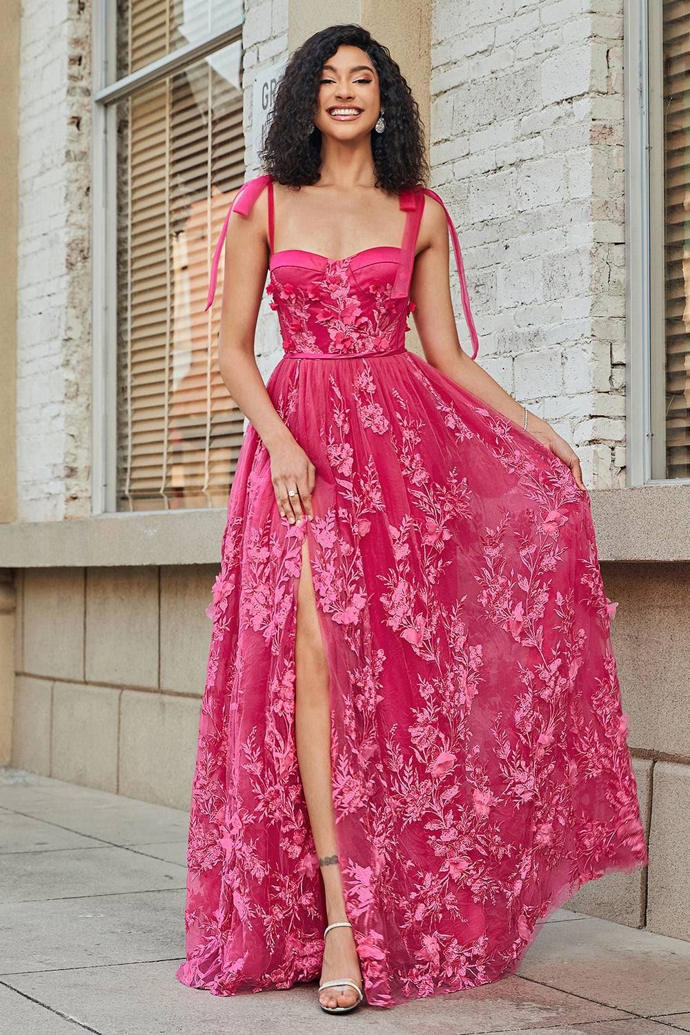 Pink Medium Length Formal Dresses Lace Blushing Pink Formal