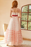 Princess A Line Sweetheart Long Prom Dress with Bowknot