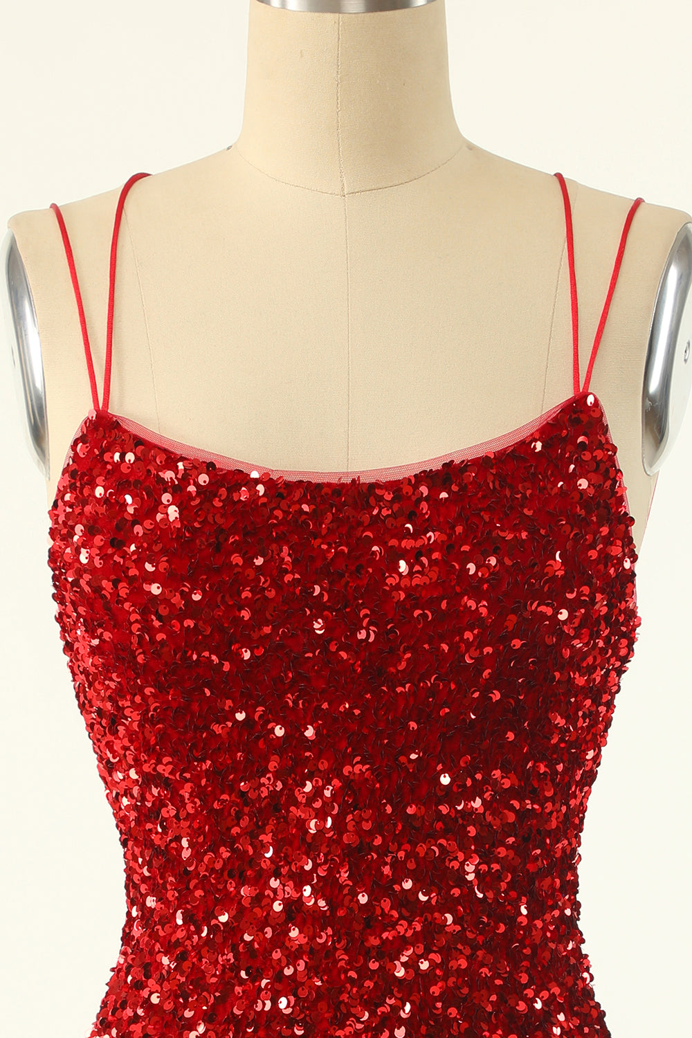 Red Sequins Tight Short Homecoming Dress