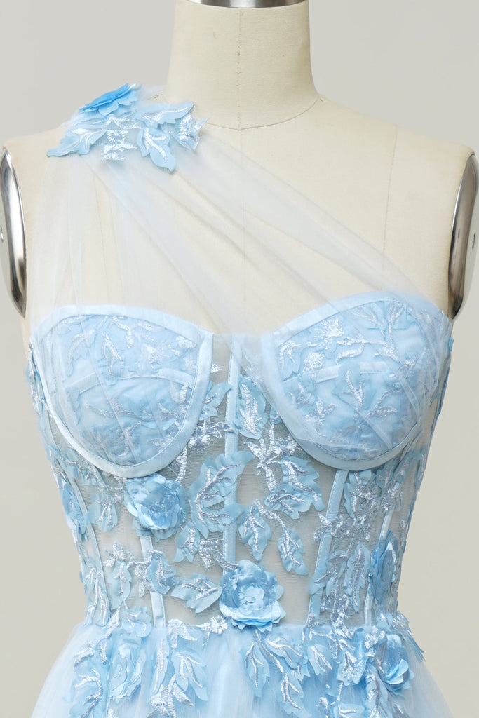 Two-Piece Long Sleeve Knee-Length Occasion Dress Sky Blue