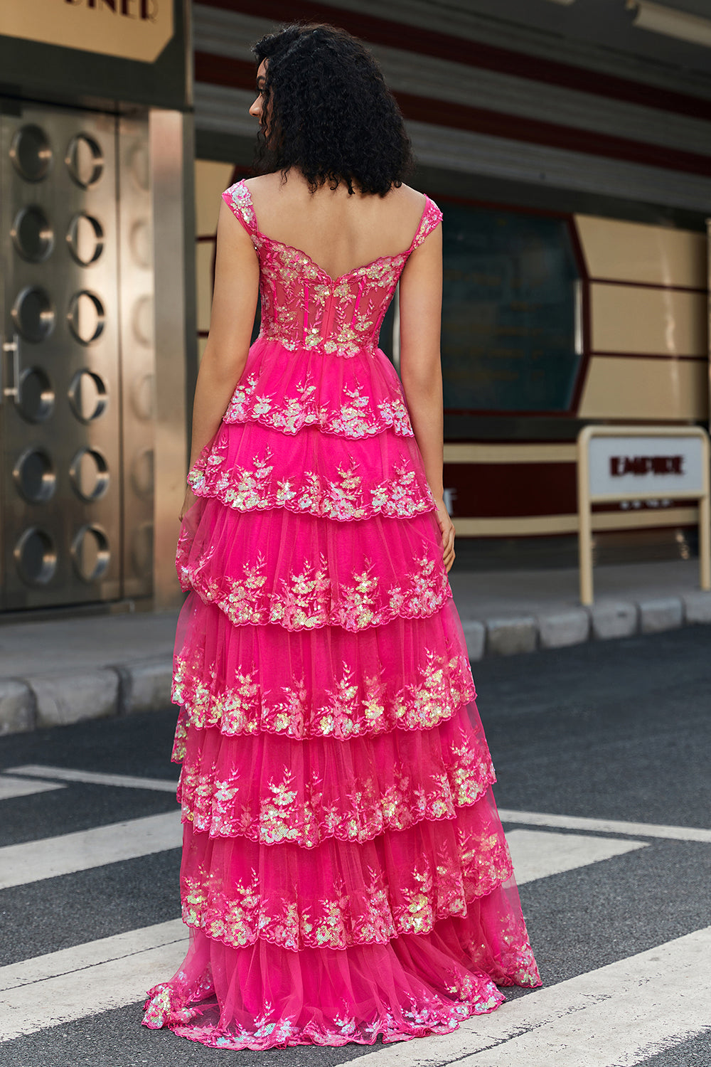 Trendy A Line Off the Shoulder Fuchsia Corset Prom Dress with Split Front