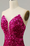 Mermaid Sweetheart Fuchsia Prom Dress With Slit