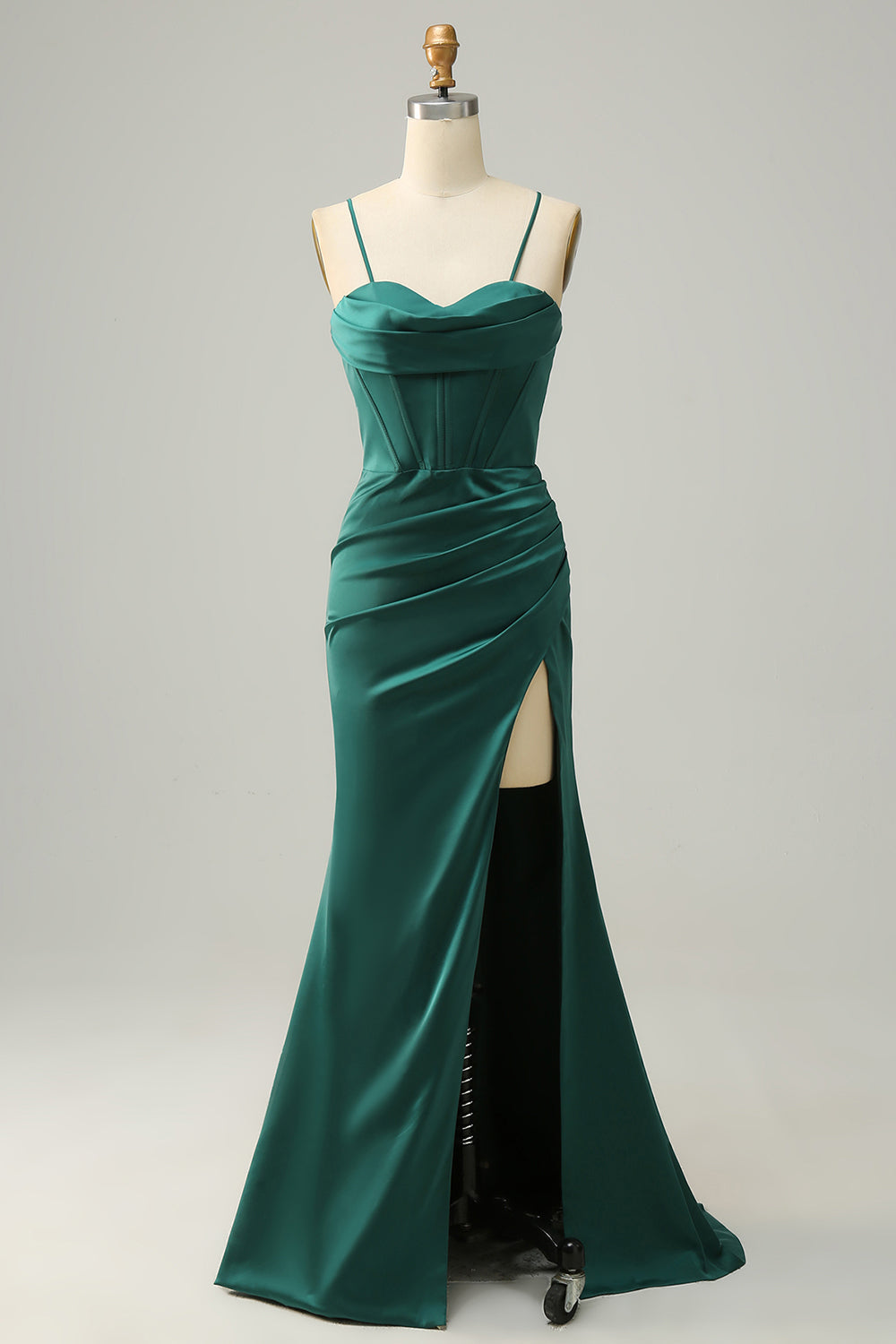Zapakasa Women Wedding Guest Dress Dark Green Spaghetti Straps Mermaid Evening Dress Zapakasa Women Wedding Guest Dress Dark Green Spaghetti Straps Mermaid Evening Dress