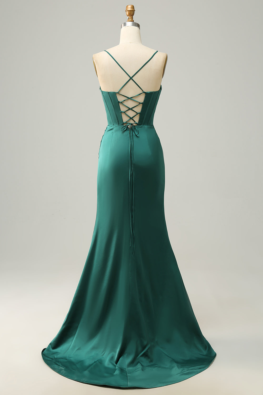 Zapakasa Women Wedding Guest Dress Dark Green Spaghetti Straps Mermaid Evening Dress Zapakasa Women Wedding Guest Dress Dark Green Spaghetti Straps Mermaid Evening Dress