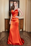 Orange Sweetheart Backless Mermaid Prom Dress