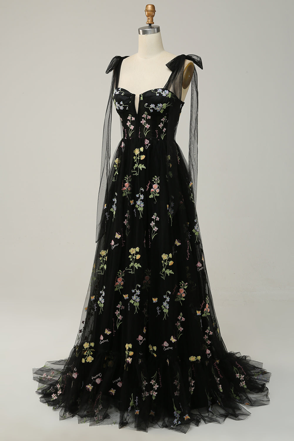 Zapakasa Women Lilac Embroidery Corset Long Prom Dress A-Line Formal Party Dress Zapakasa Women Lilac Embroidery Corset Long Prom Dress A-Line Formal Party Dress