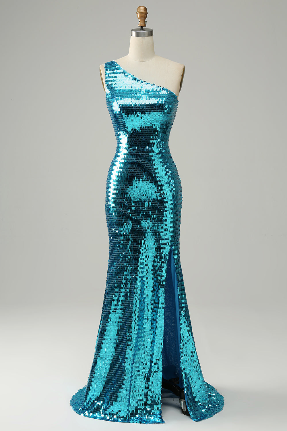 Zapakasa Women Sparkly Golden Sequins One Shoulder Long Prom Dress with Slit Mermaid Gala Dress Zapakasa Women Sparkly Golden Sequins One Shoulder Long Prom Dress with Slit Mermaid Gala Dress