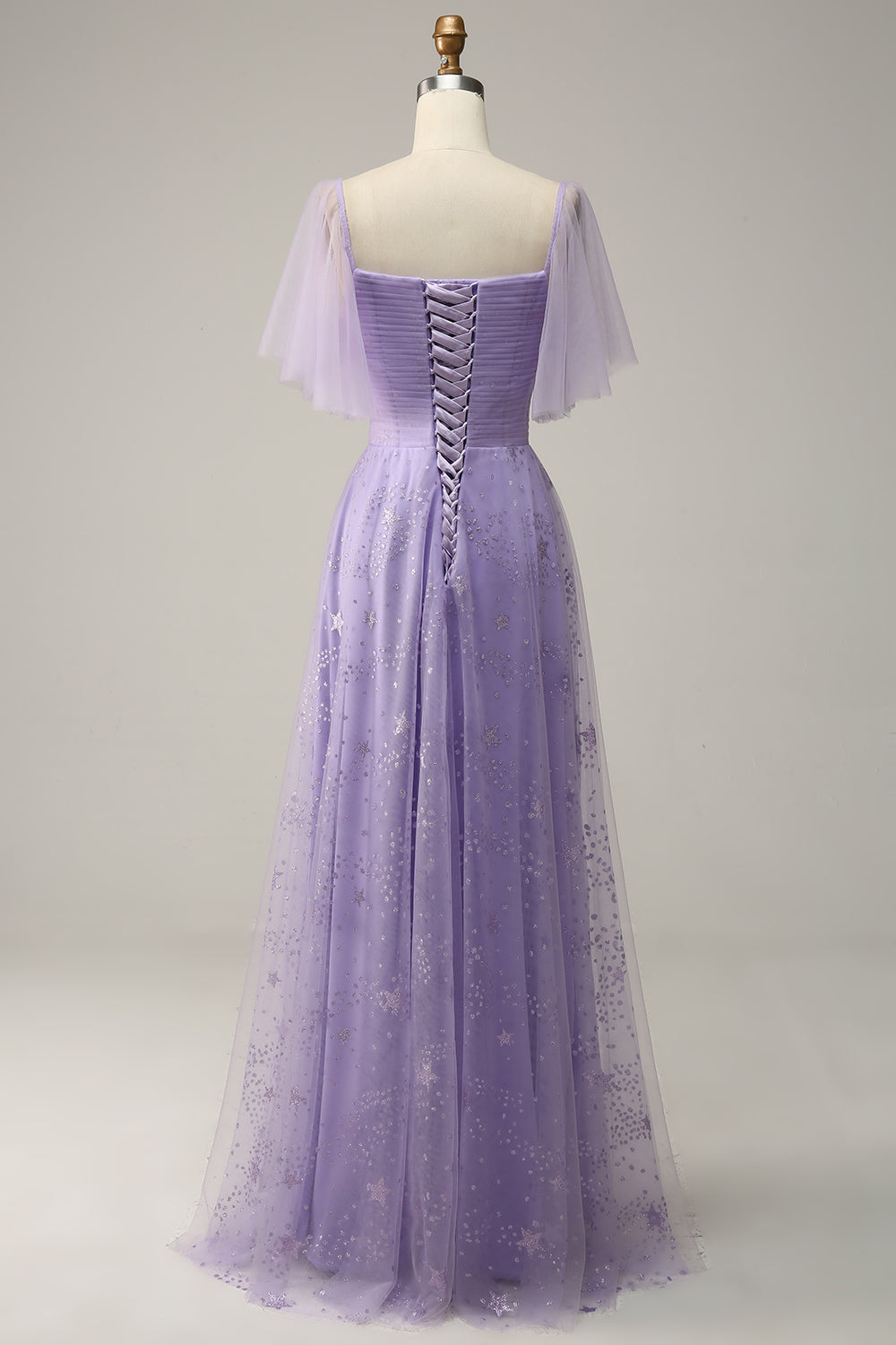 Zapakasa Women Off Shoulder Lavender Prom Dress with Ruffles A Line Tulle Party Dress Zapakasa Women Off Shoulder Lavender Prom Dress with Ruffles A Line Tulle Party Dress
