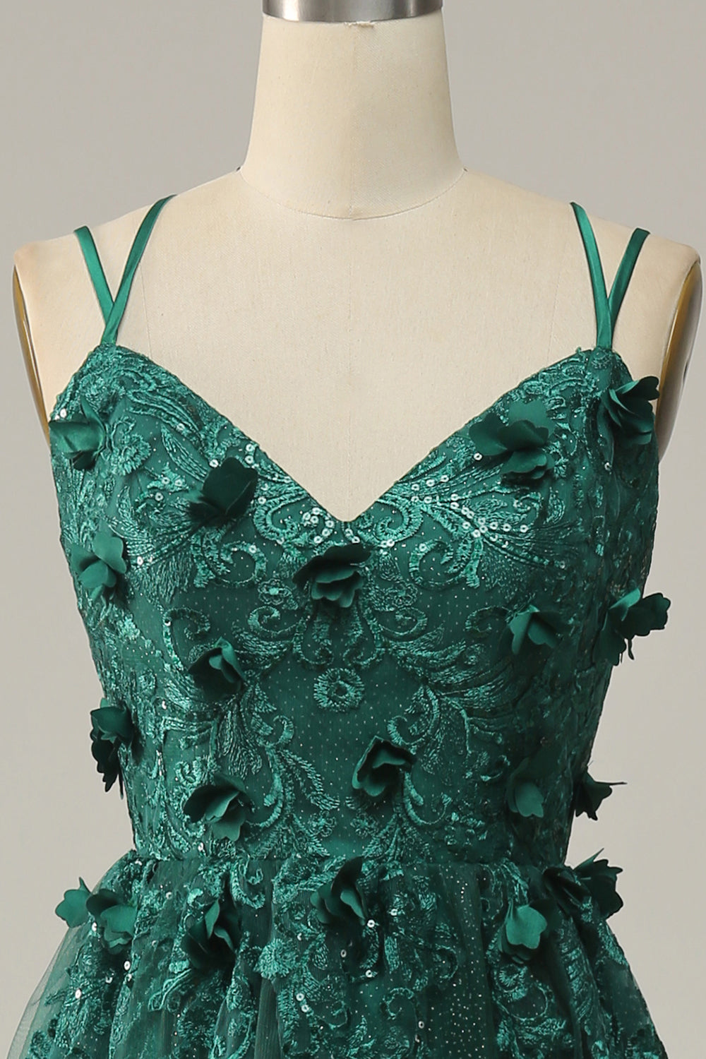 Zapakasa Women Dark Green A Line Tulle Prom Dress with Slit Spaghetti Straps Sleeveless Party Dress Zapakasa Women Dark Green A Line Tulle Prom Dress with Slit Spaghetti Straps Sleeveless Party Dress