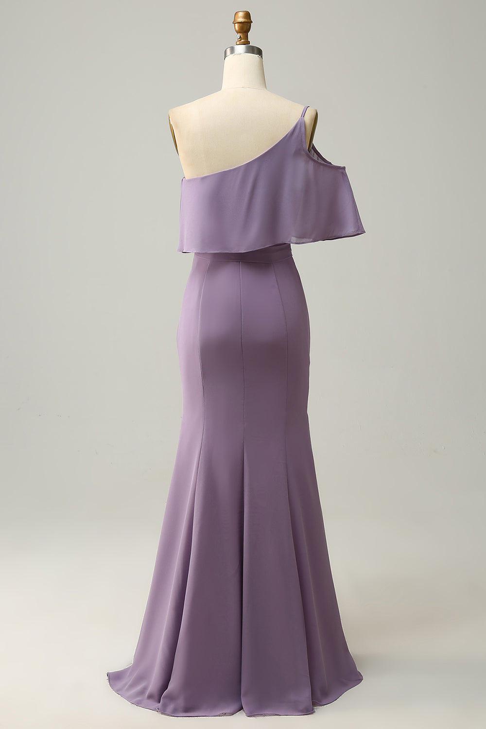 Zapakasa Women Purple Plus Size Bridesmaid Dress Sheath One Shoulder