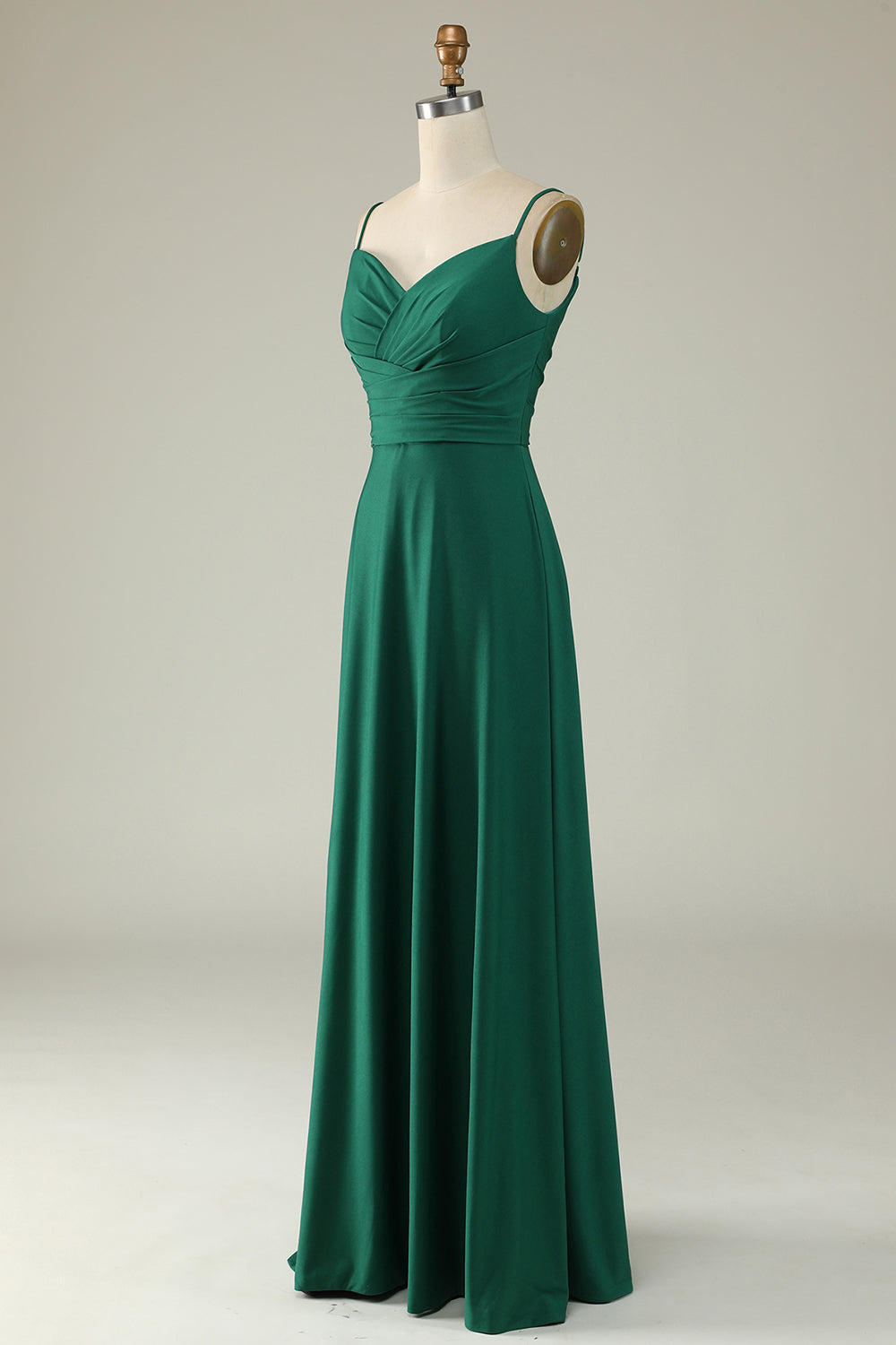 burgundy and green bridesmaid dresses Emerald Green Side Split Emerald satin bridesmaid dresses with Difference Neckline - Custom Made for Wedding Party Guests
