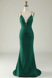 Mermaid Spaghetti Straps Royal Blue Plus Size Prom Dress with Criss Cross Back