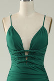 Mermaid Spaghetti Straps Royal Blue Plus Size Prom Dress with Criss Cross Back