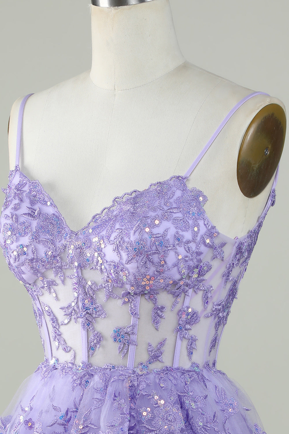 Cute A Line Spaghetti Straps Dark Blue Sparkly Corset Homecoming Dress