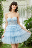 A-Line Sweetheart Pink Short Homecoming Dress